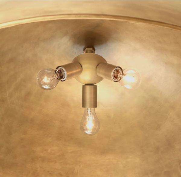 Nickel / Brass / Bronze Grand Dome Pendant Light Adjustable Height