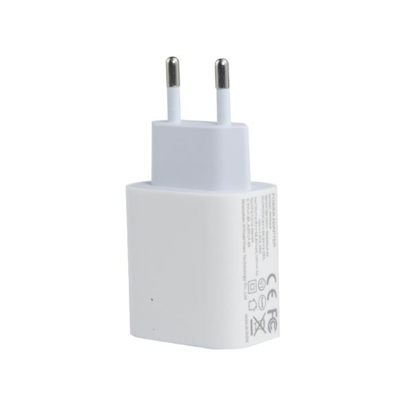 USB-CおよびUSB-Aポート付きEU 2ピン壁充電器、20Wコンパクトデュアルポート電源アダプター、携帯電話とタブレットの充電用