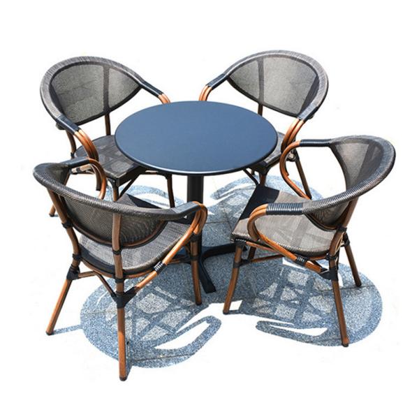 Excellent Outdoor Powder Coating Rattan Dining Chair for Restaurant Terrace Furniture