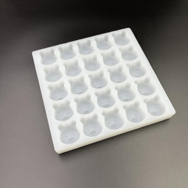 Reusable Odorless Silicone Hard Candy Molds , 25 Cavity Practical Gummy Bear Molds
