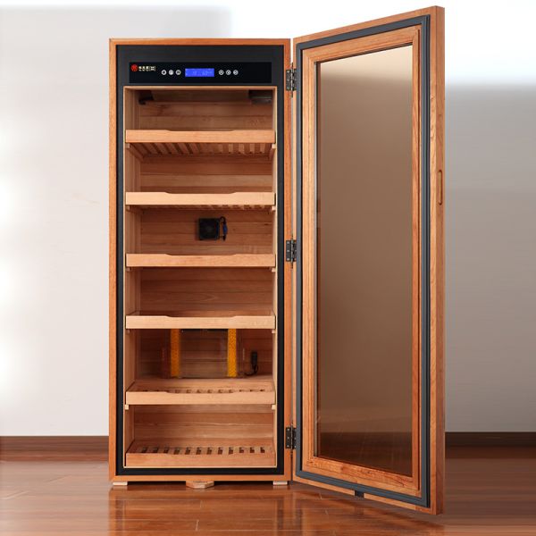 Nordic Minimalist Solid Wood Cigar Cooler Humidifier With Integrated Lighting
