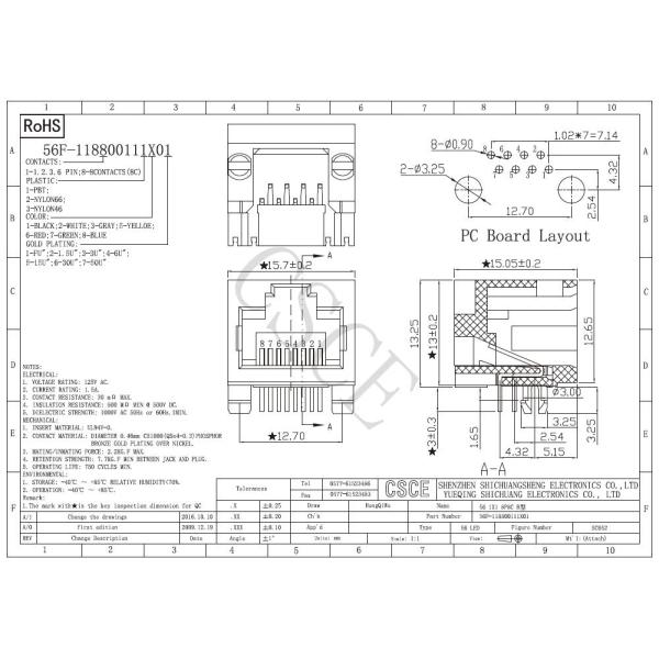100 Base T RJ45 Single Port Yellow Color Housing Material PBT / PA66 / PA46