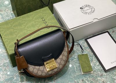 Classic GG Deerskin Texture Inclined Shoulder Bag Monogram Canvas 22cm Length