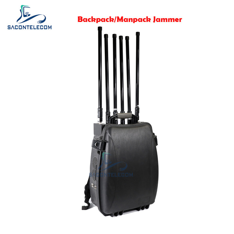 8 радиус Jammer 20-3000mhz 120watts 100m Manpack каналов построил в батарее
