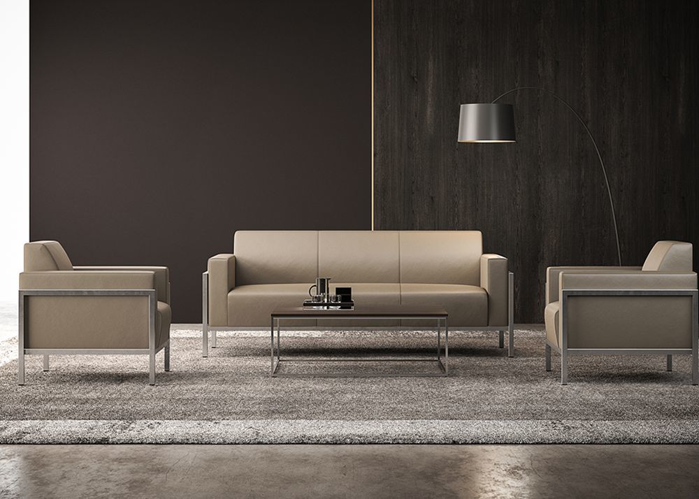 ODM Office Reception Sofa Set Black Reception Office Sofa Customization