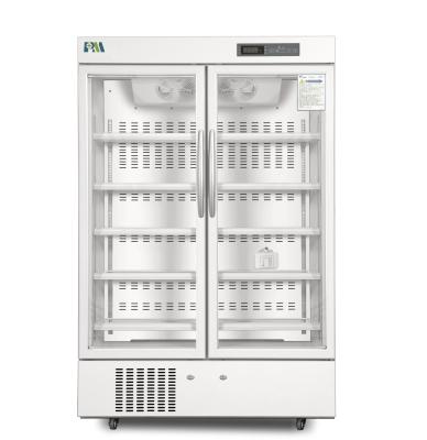 refrigerador vacinal biomedicável da farmácia da porta 656L de vidro dobro com a luz interior do diodo emissor de luz de alta qualidade