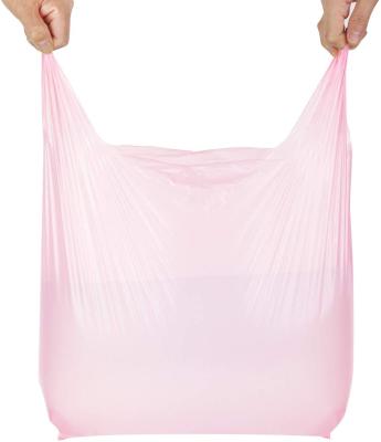 25μM PLA PBAT Biodegradable T Shirt Bag With Handles