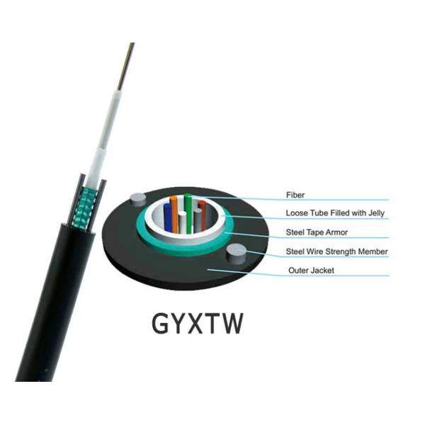 Кабель оптического волокна GYXTW 12core воздушный с Armored сталью