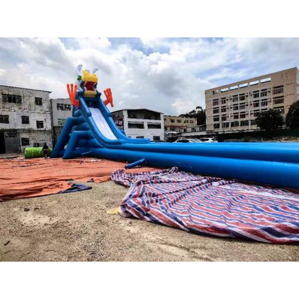 Tobogán acuático inflable, tobogán largo alto, modelo Dragón con PVC grueso, buena calidad, más piscina para niños, parque infantil al aire libre