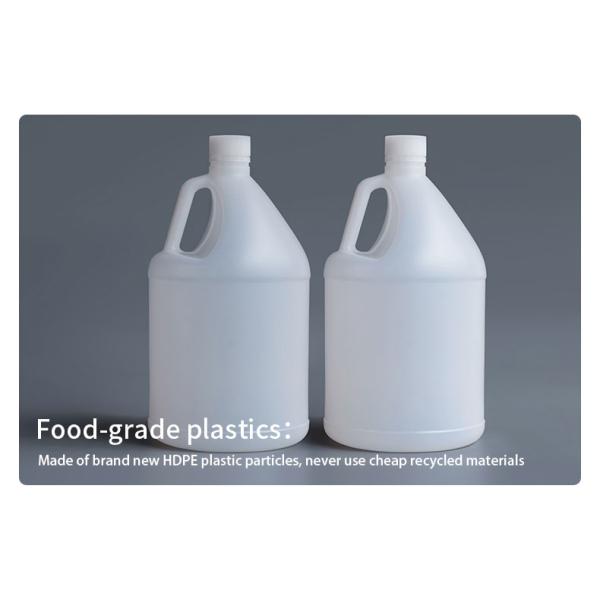 Translucent 3.8L HDPE Round 1 Gallon Chemical Containers With Handle
