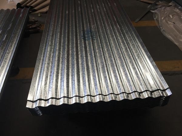 20-275g/M2 Zinc Coated Corrugated Steel Sheet / Galvanized Roofing Panels For Construction