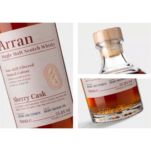 Waterproof Embossed Whiskey Wine Bottle Sticker Printing