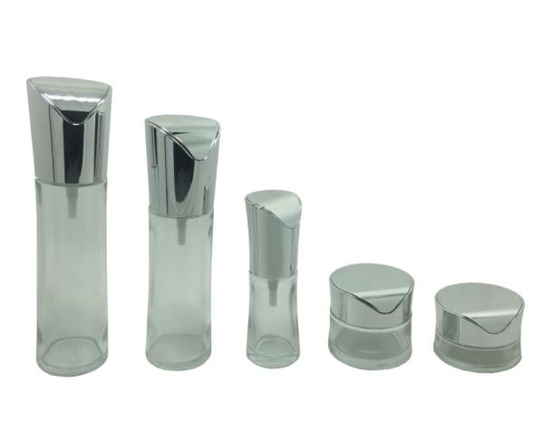 20g 30g 50g Clear Empty Cosmetic Containers , Glass Cosmetic Jars For Eye Cream