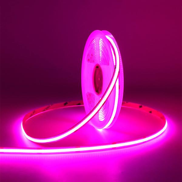 Personalização COB LED Strip Light IP20 8mm 12V24V 320leds Rosa para interior e exterior