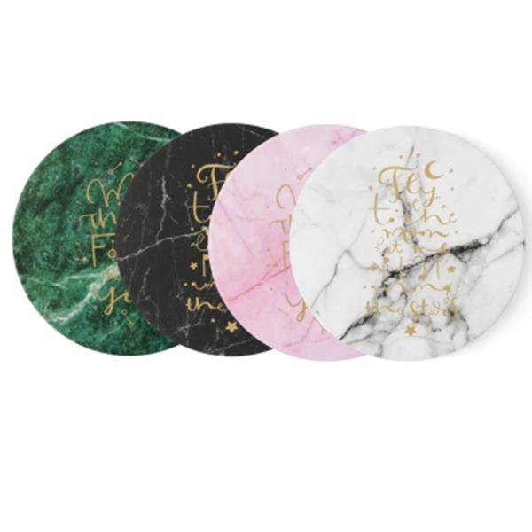 Round Custom Festival Party Decorations Paper Cardboard Marble Coasters For Drink 10cm