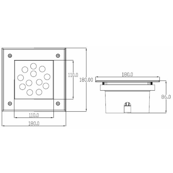 12V светодиодные подземный свет с щеткой отделкой из нержавеющей стали 9w 12w 18w
