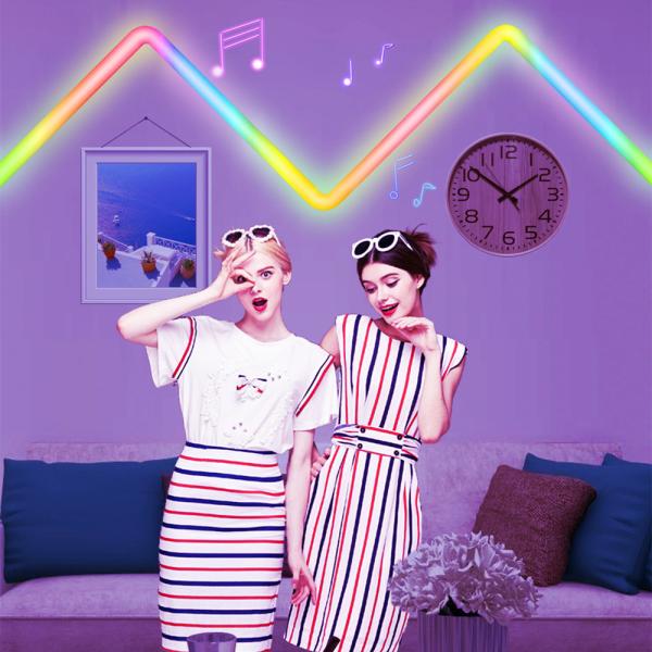 Dimmable DIY Glide Wall Light Bars Multicolor Segmented Music Sync