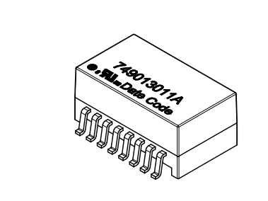 749013011A WE-LAN Surface Mount Ethernet Transformer with PoE Support