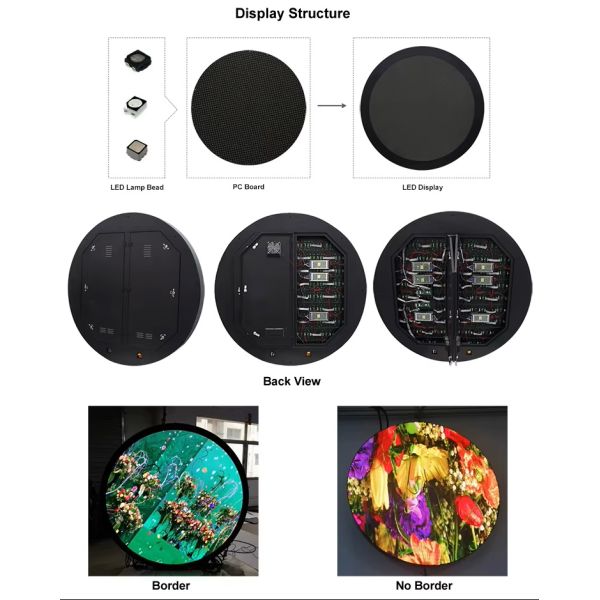 Diameter 4m P3 Outdoor Waterproof Led Video Wall Circle Led Display Screen