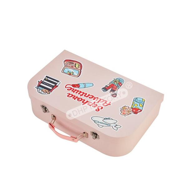 Exquisite Decorative Cardboard Suitcase Boxes With Pu Handle For Gifts And Toys