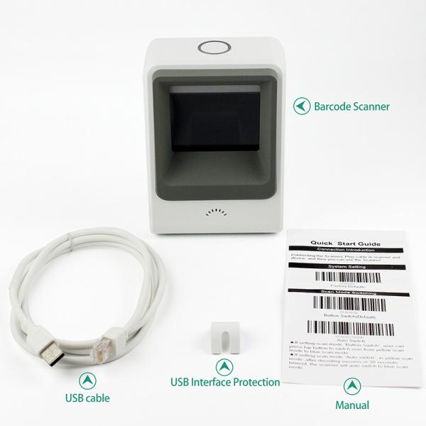 2D Desktop Barcode Scanner ABS Material For Passenger Station Ticket Window