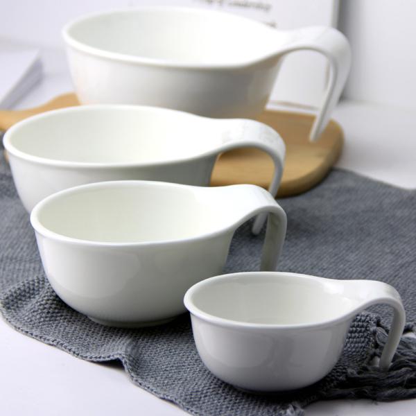 Multi Purpose Savall Minimalist Salad Porcelain Bowl With Handle