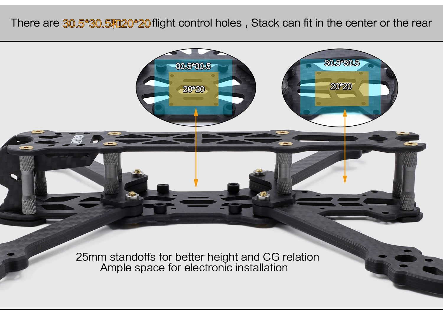 Racing FPV Drone Frame Carbon Fiber Quadcopter Frame Kit 8 Inch 9 Inch