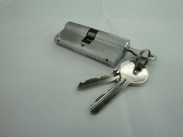 70mm(35*35) Euro Profile Double Brass Cylinder Lock with 3 brass normal keys Chrome brushed surface finish
