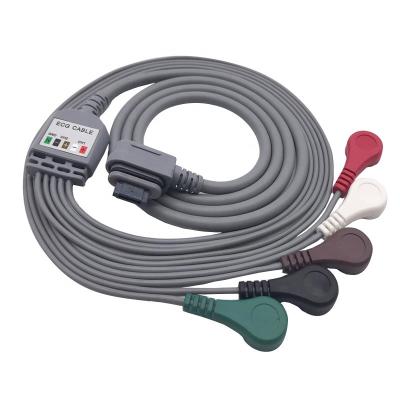 5/7 de cabo do holter do PROFETA da pressão ECG GE da ligação com pressão, IEC 2.5m Grey Color 2008594-001/2008594-002/2008594-004
