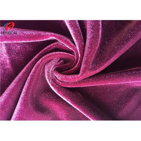 Super Soft Polyester Spandex Velvet Fabric , Elastic Korean Fabric Eco - Friendly