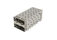 ODM 4 Ports SFP Cage Connector Assemblies Without LED Pipe Thickness 0.25mm