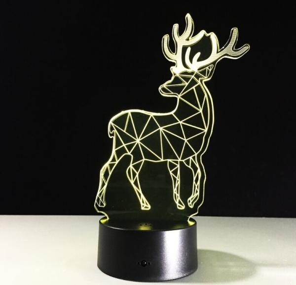 Deer 3D Night Light 7 Colors Change with Remote Timing Help Kids Fell Safe at Night or As A Gift Idea for Women or Girl