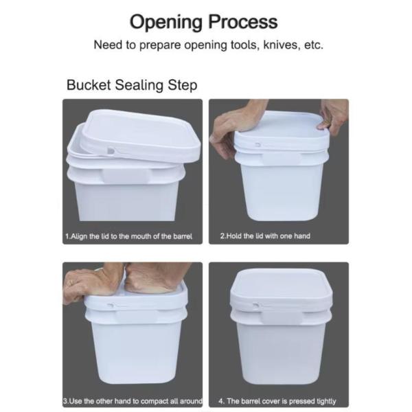 Initial Payment Food Grade Square Rectangle Plastic White Container PP Bucket with Lid