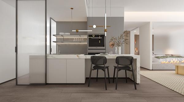 Armoire de cuisine en contreplaqué moderne