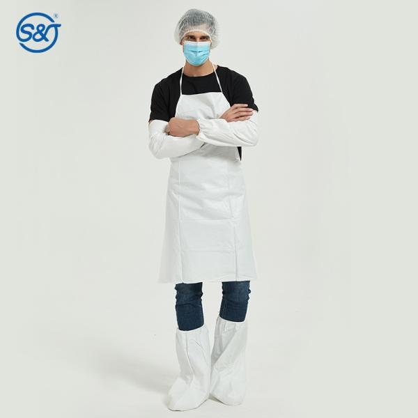 PP Film Coating Impervious Non Woven Fabric Apron Disposable Protective Apron Without Sleeves