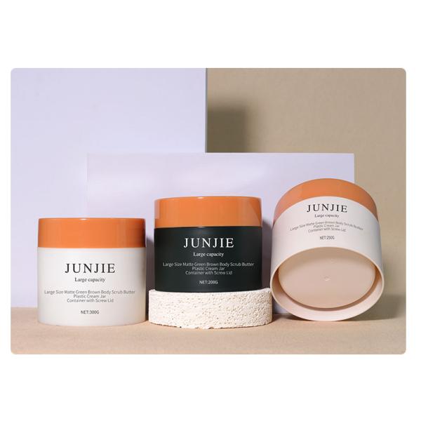 Luxury White Plastic Cosmetic Jars 200g 250g 300g Body Scrub Double Wall Plastic Jars