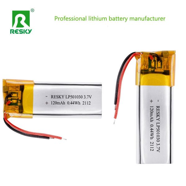Li-Polymer Battery 501030 3.7V 120mAh Solar Lithium Ion Battery Cell For Wristbands