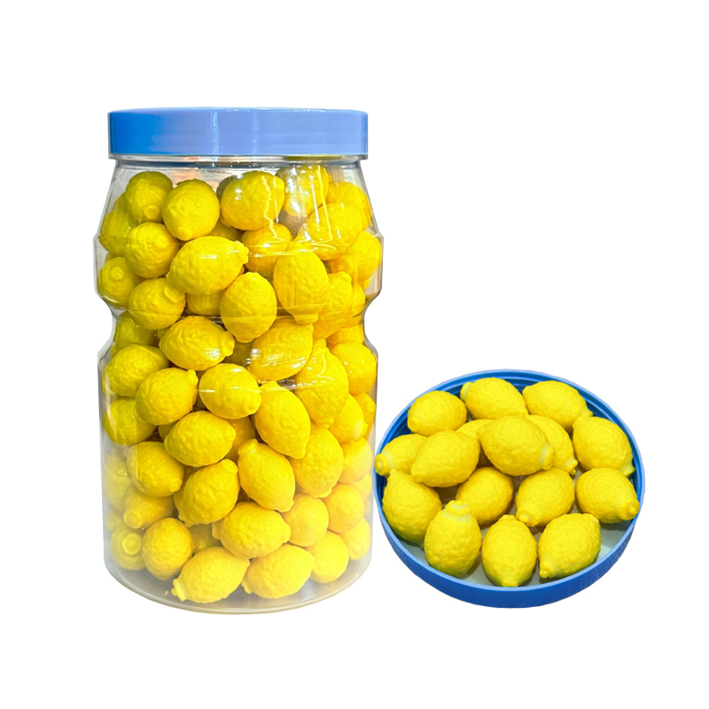 Wholesale HALAL Fruit Flavor Lemon Shape Bubble Gum 5g Hollow Chewing Gum Ball Candy