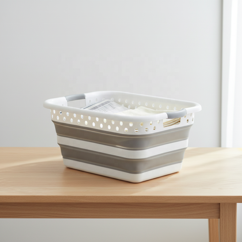 Portable Foldable PP Material Laundry Basket Household Storage and Toilet Sundries Storage Basket