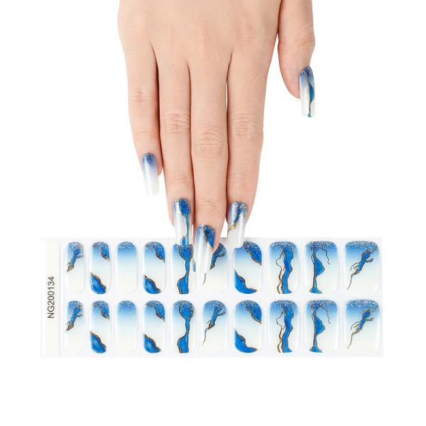 Factory supply waterproof art nail wraps Semi-cured Gel Nail polish Sticker