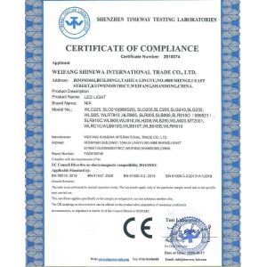 Weifang ShineWa International Trade Co., Ltd. Сертификации