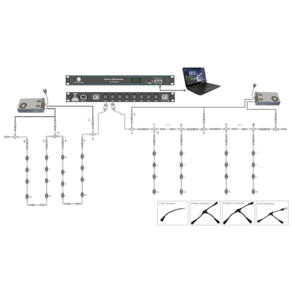 D23mm Outdoor Waterproof 0.6W DMX512 Controllable RGB String Lights for Event Wedding