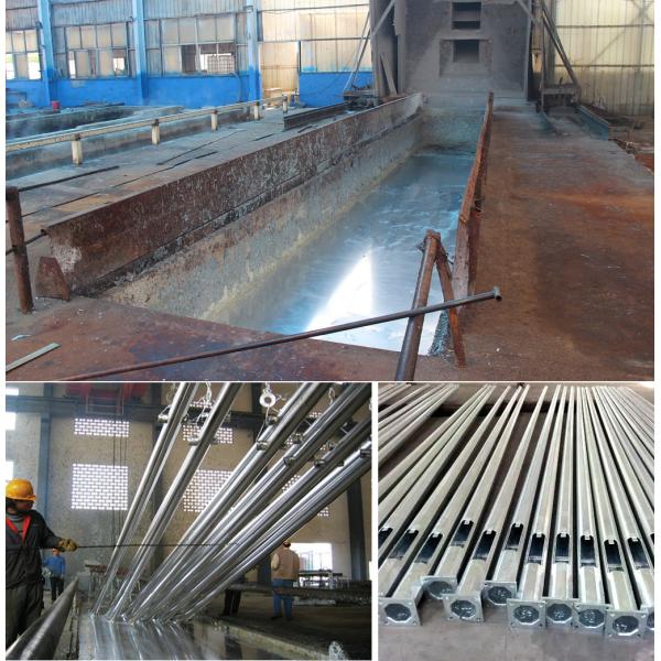 Custom Galvanized Steel Street Lighting Pole Anti Corrosion Finish