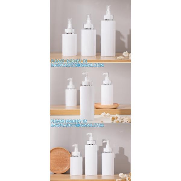 Shampoo Pump Bottle, Luxury Silver Cosmetic Packaging Face Cream Serum Essence Lotion Dispenser Pump Bottle