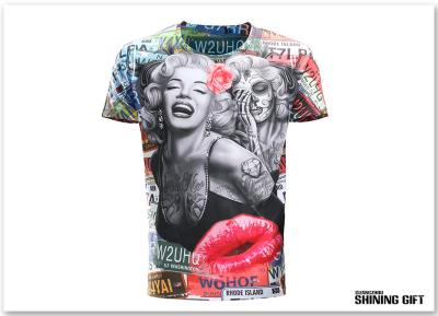 Super Star Marilyn Monroe 3D Printing Shirt Colorful Pattern Tightly Fit Spandex Apparel