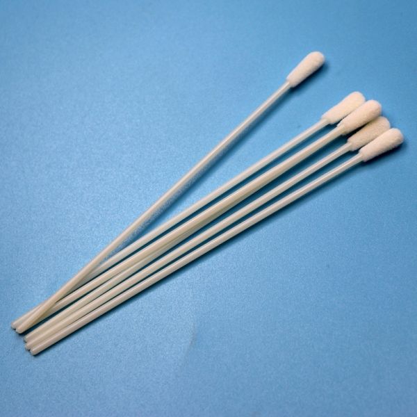 145mm ABS Stick Flocked Nylon Sterile Swab Flu Test Sampling Swab Oral Specimen Collection Swab without Breaking Point