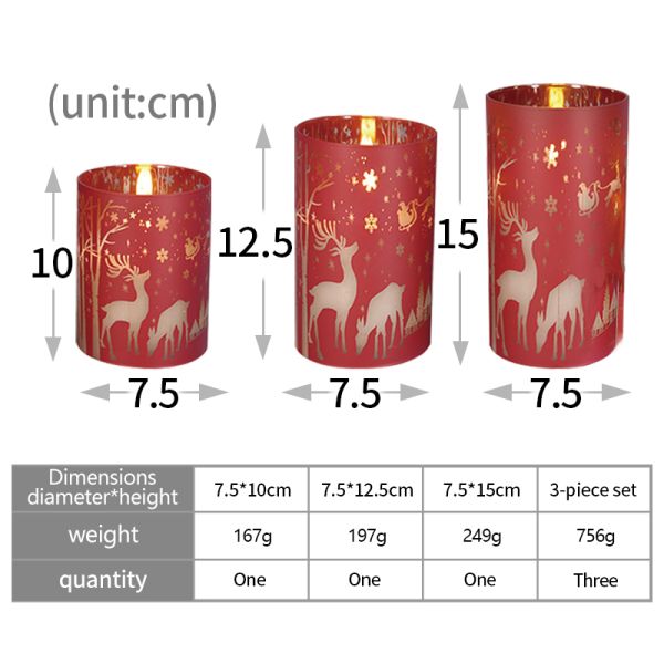 Customized Christmas Decoration Candle Remote Control Real Wax Christmas Tree Candles