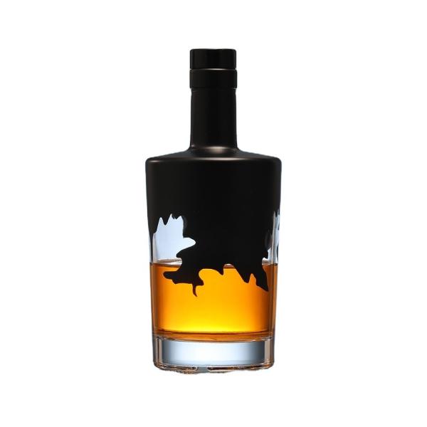 Super Flint Glass Collar Material 200ml Tequila Whiskey Glass Bottle Custom Logo Printing