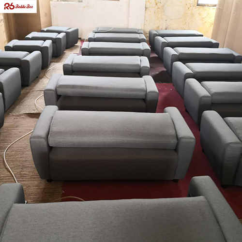 Breathable Low Profile White Linen Fabric Sofa Couch 3 Seater BIFMA Certificated