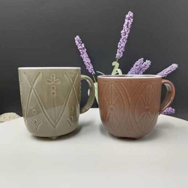 Handmade Pottery Tea Cup Pottery   Coffee Mug 300ml Ceramic Coffee Mugs